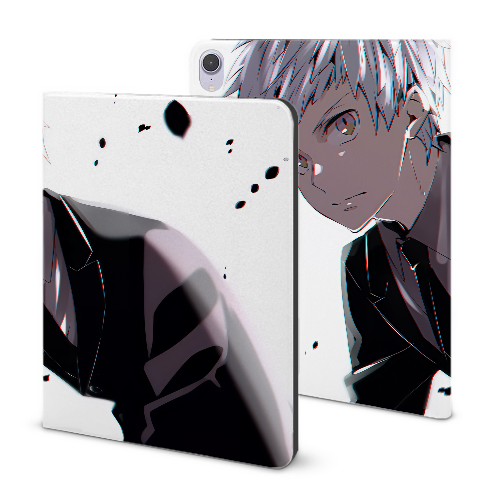 （画像用） 文豪ストレイドッグス Bungo Stray Dogs IPad ケース ブック型 PUレザー TPU 耐衝撃 軽量 薄型 ペン収納なし 全面保護 IPad 各モデル対応